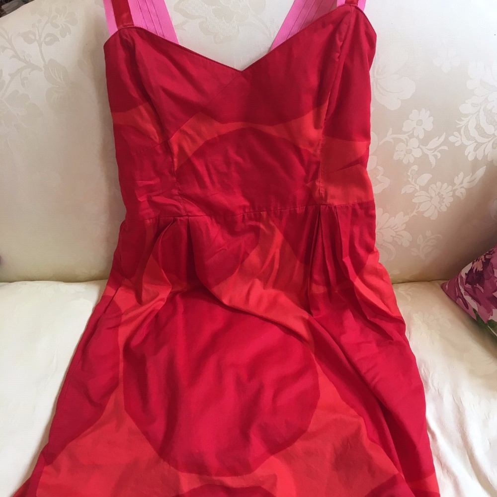 Marimekko for Anthropologie red & orange sundress